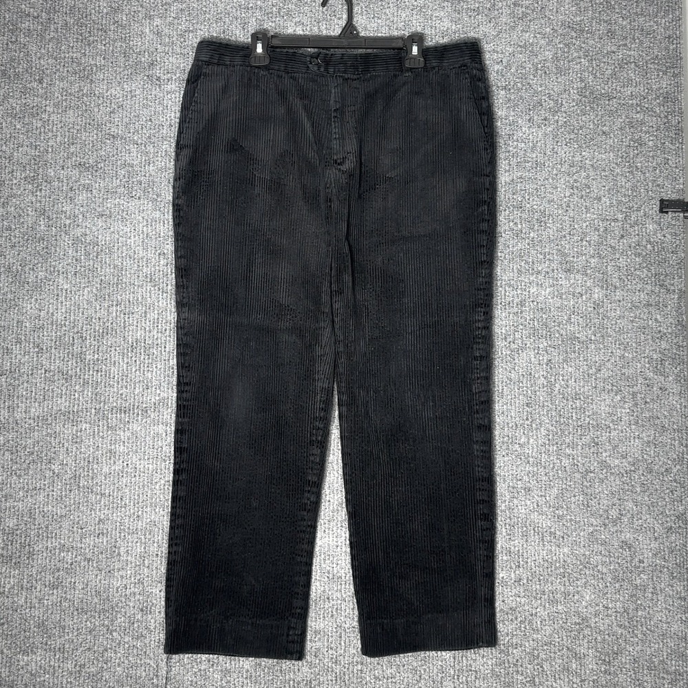 Inserch Corduroy Pants‎ Mens 40/34 Black Wide Wale Cotton Chino P3103